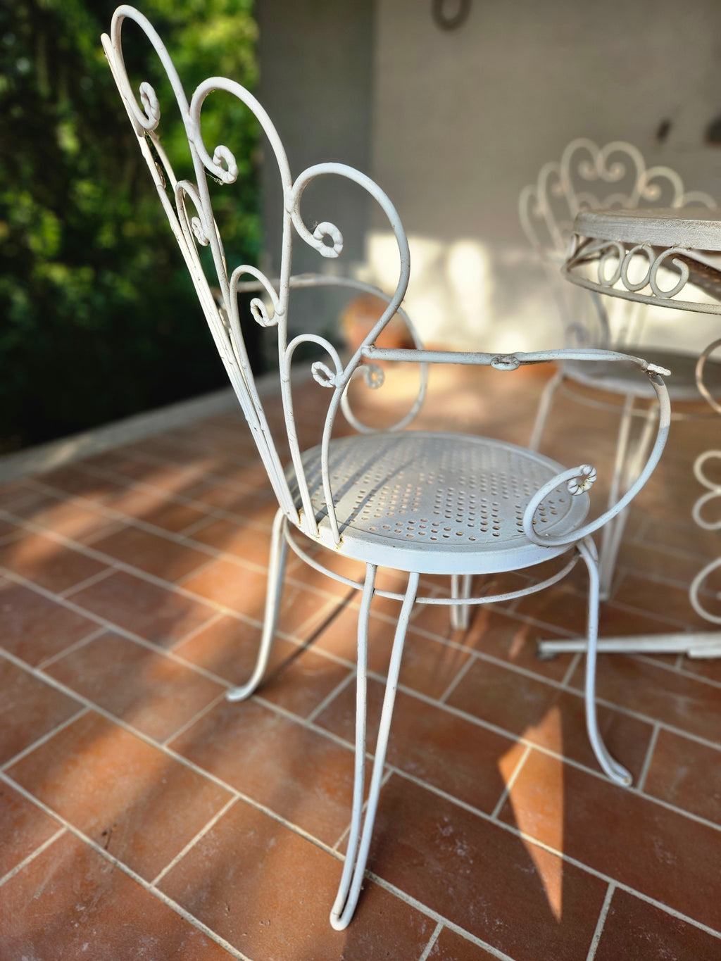 Set da giardino vintage in ferro battuto anni 70