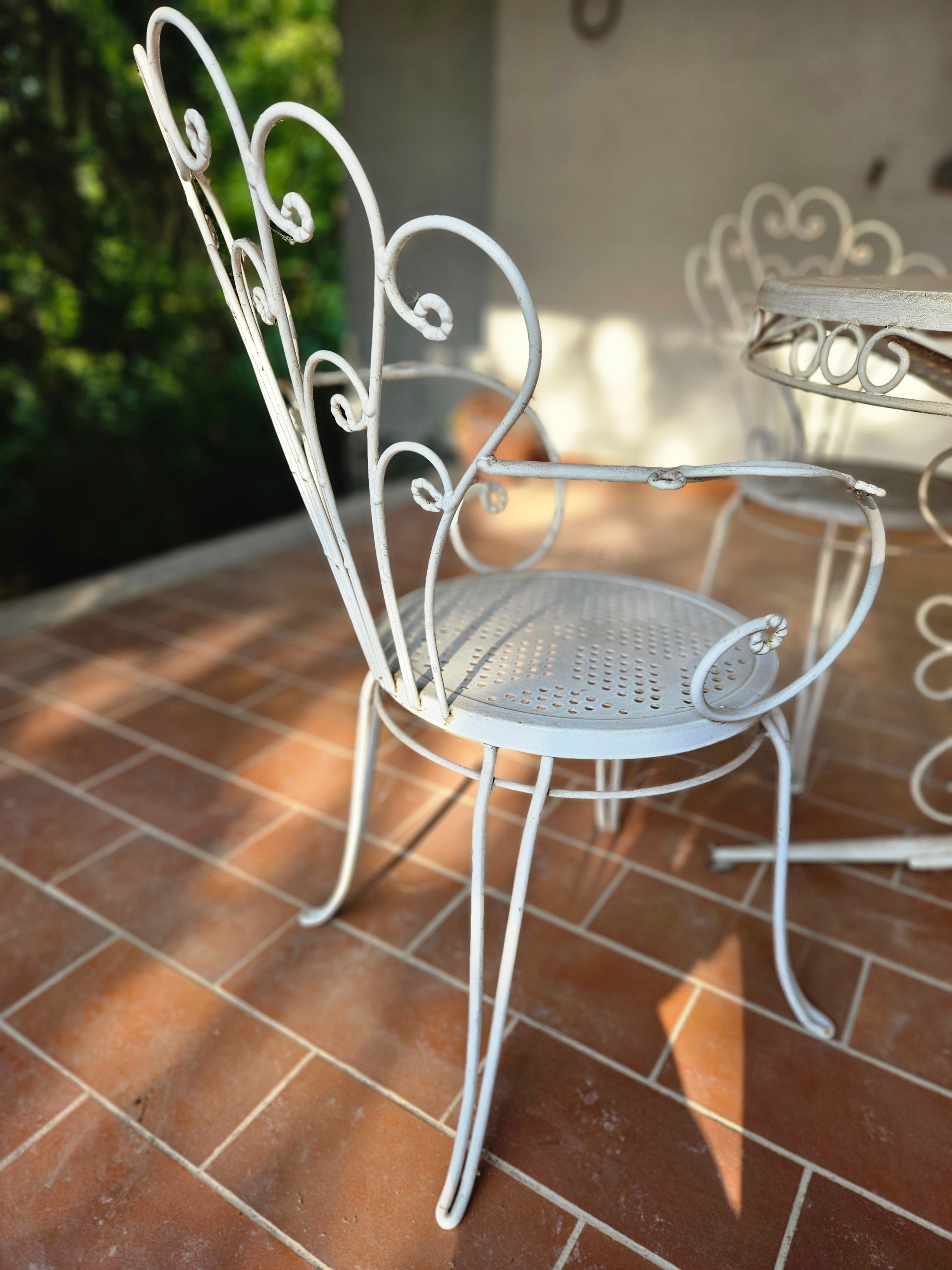 Set da giardino vintage in ferro battuto anni 70