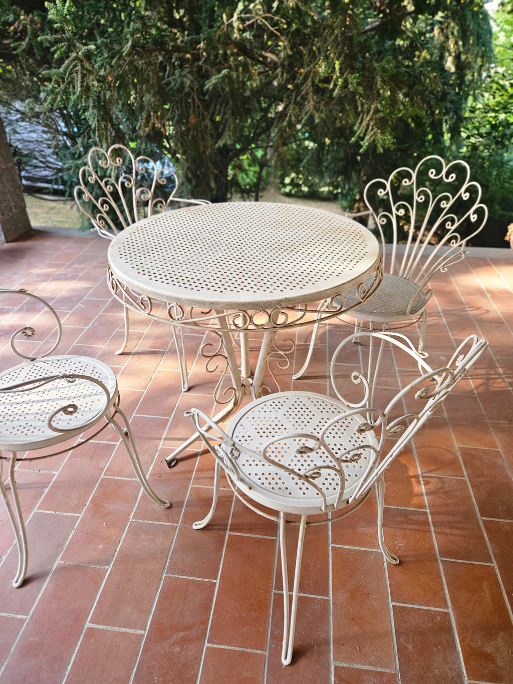 Set da giardino vintage in ferro battuto anni 70