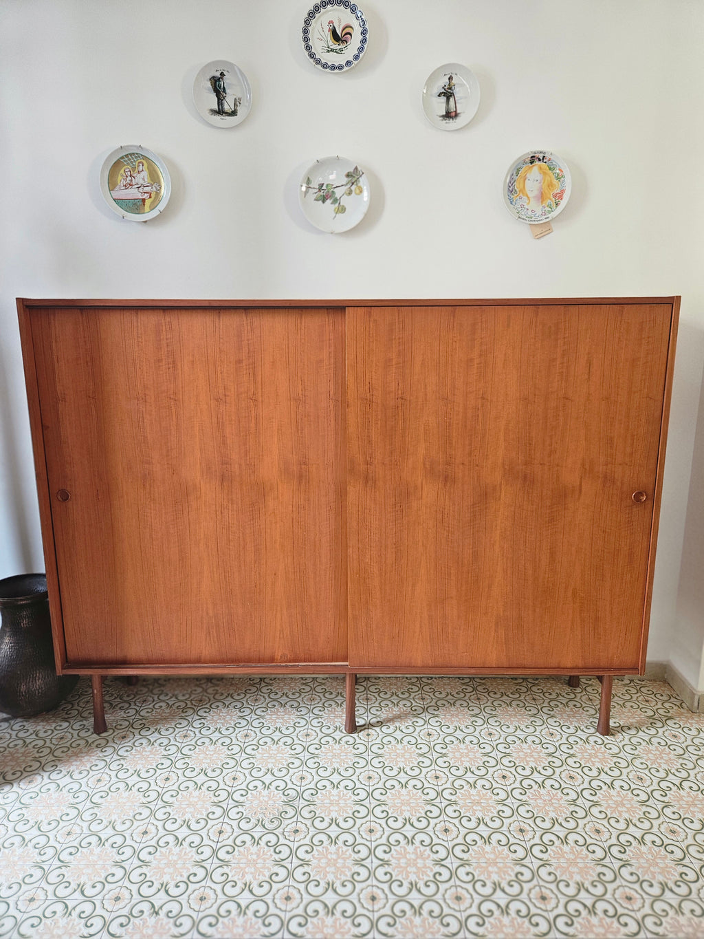 CREDENZA CON SCAFFALATURA IN STILE SCANDINAVO ANNI 60