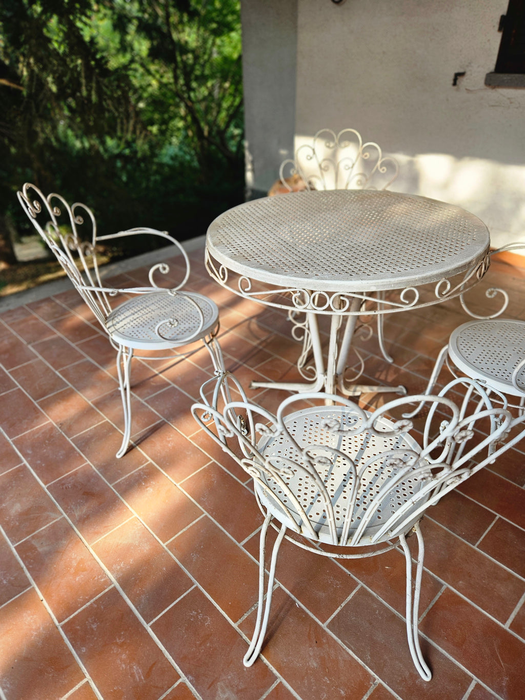 Set da giardino vintage in ferro battuto anni 70