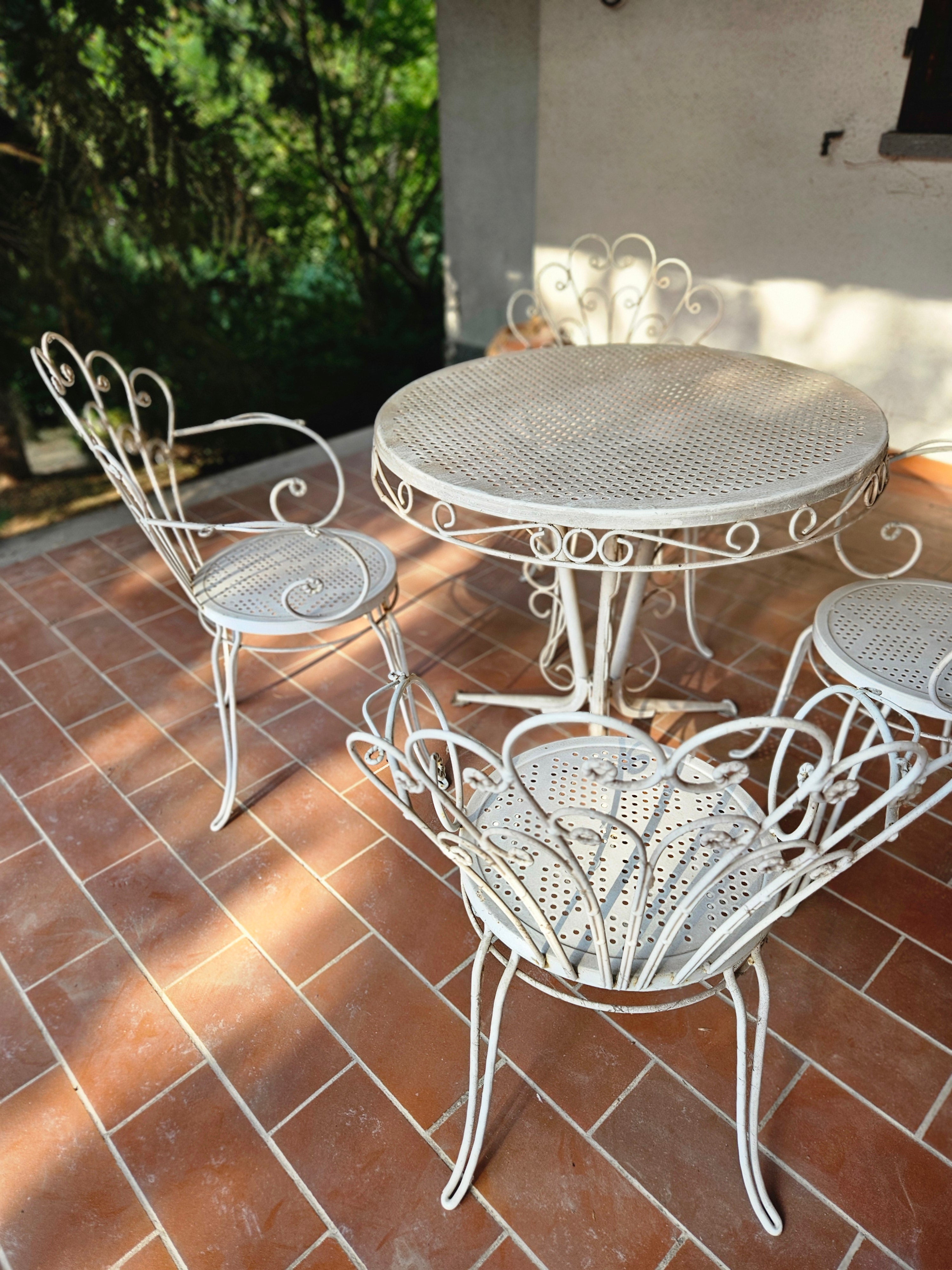 Set da giardino vintage in ferro battuto anni 70