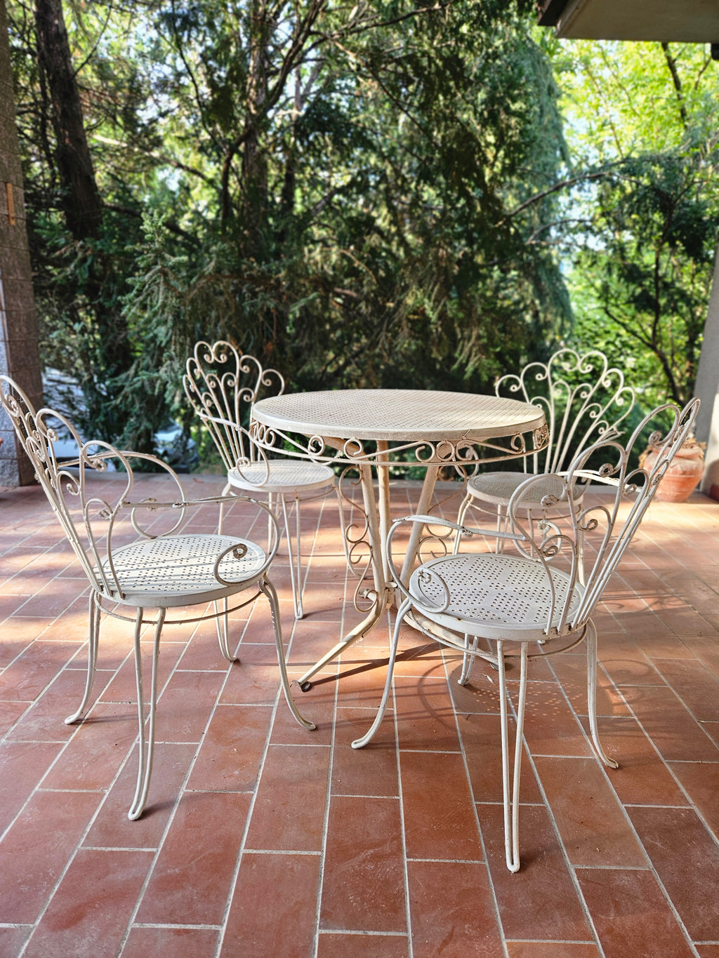 Set da giardino vintage in ferro battuto anni 70