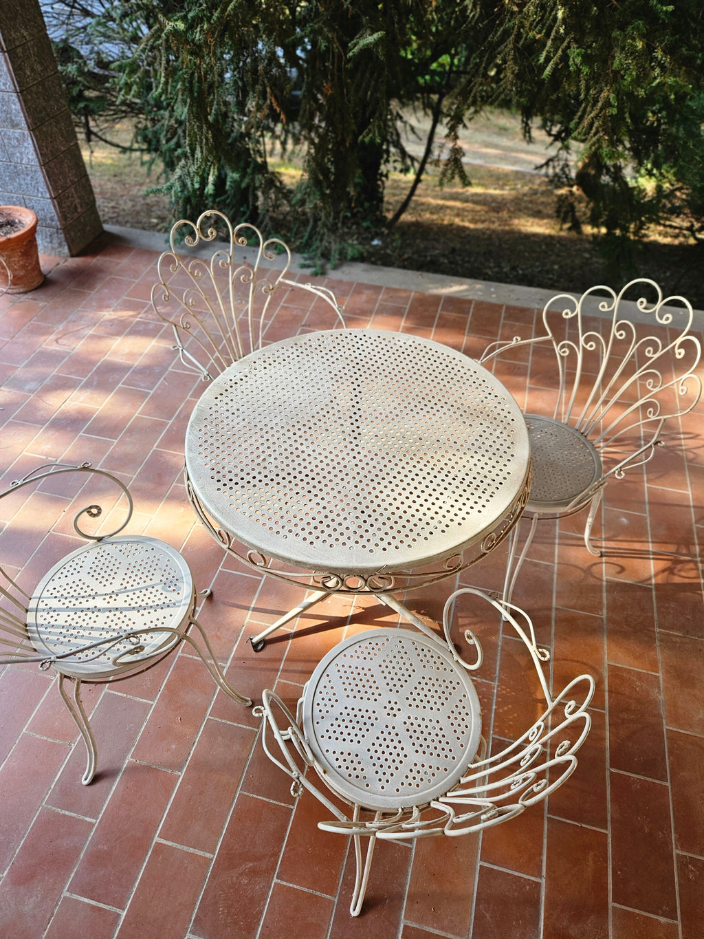 Set da giardino vintage in ferro battuto anni 70