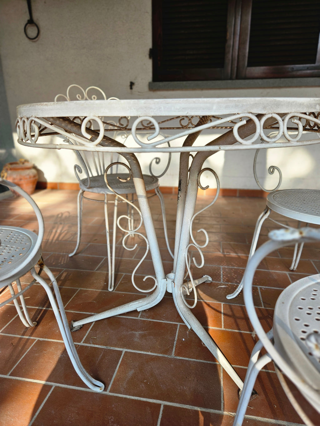 Set da giardino vintage in ferro battuto anni 70