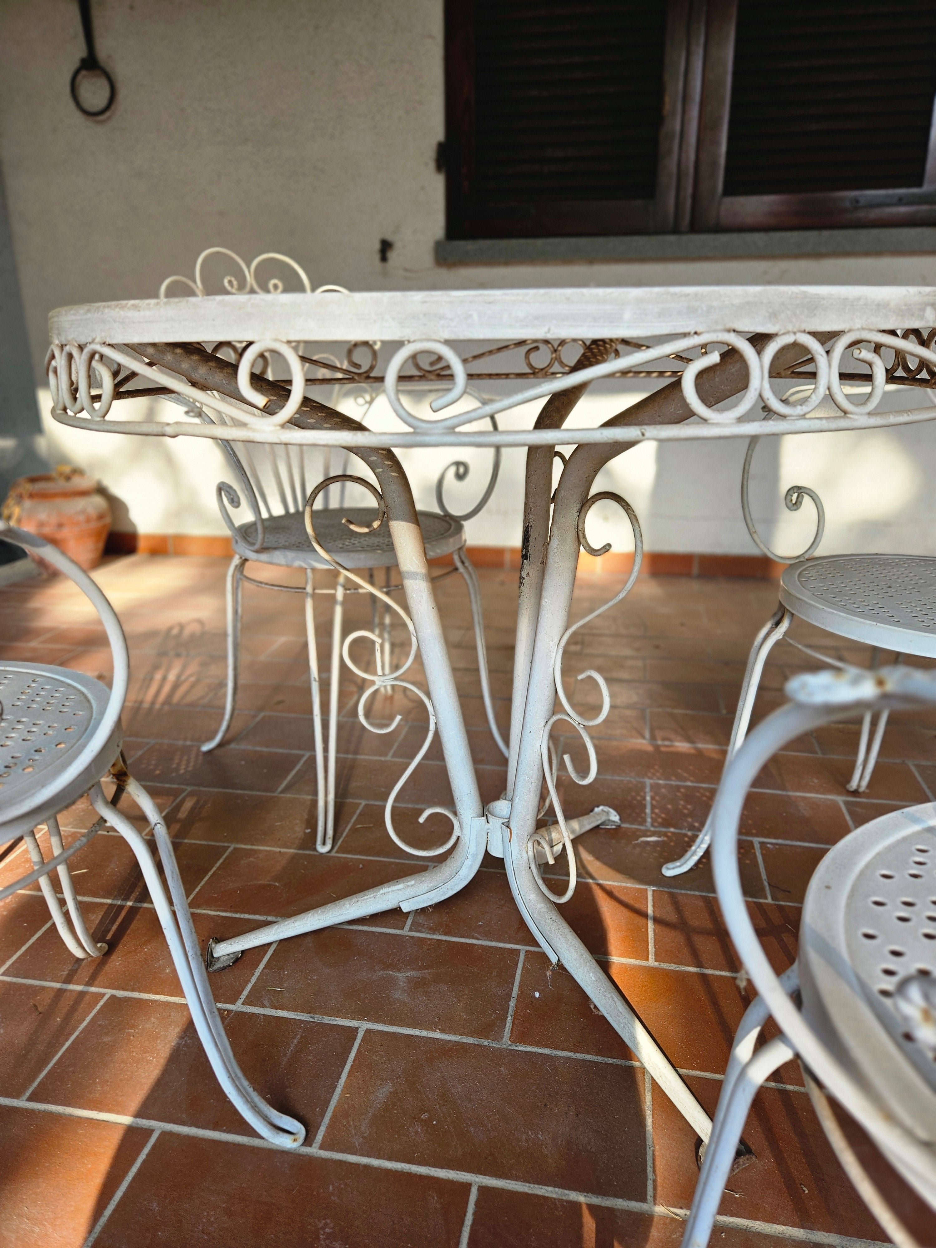 Set da giardino vintage in ferro battuto anni 70